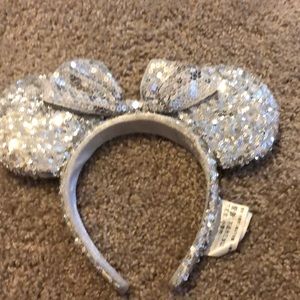Silver sequin Mickey ears